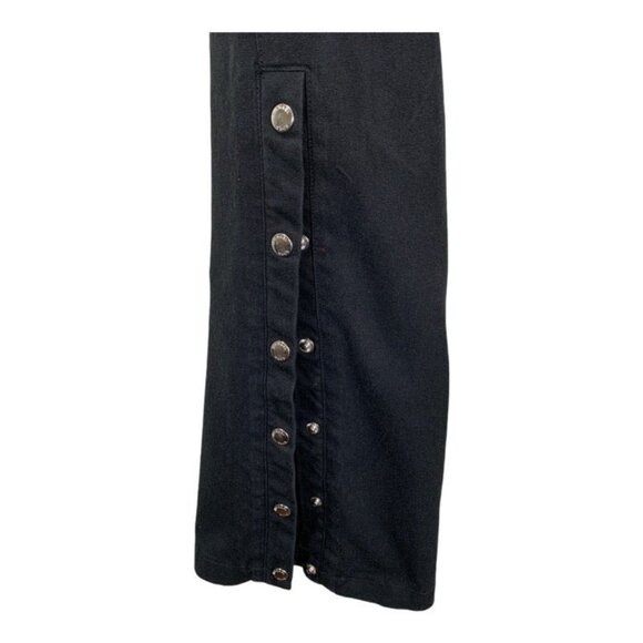 Michael Kors Black Bootcut Pants Size 4 Stretch Snap Leg Zip Pocket Style - Picture 8 of 10